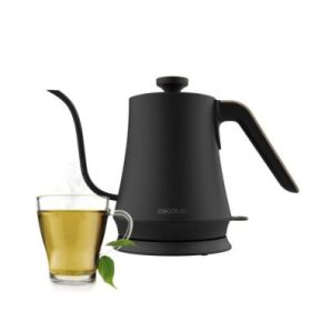 Cecotec Thermosense 500 Cisne Hervidor de Agua Electrico - Potencia de 1200W - Capacidad de 1L - Acero Inoxidable - Cuello de Cisne - Base Giratoria 360º - Apagado Automatico - Color Negro