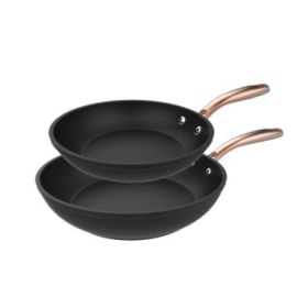 Cecotec Polka Fantasy Golden Pack de 2 Sartenes de 20 y 24cm - Acero Inoxidable - Revestimiento Antiadherente - Apta para Horno hasta 230°C - Compatible con Induccion - Color Negro