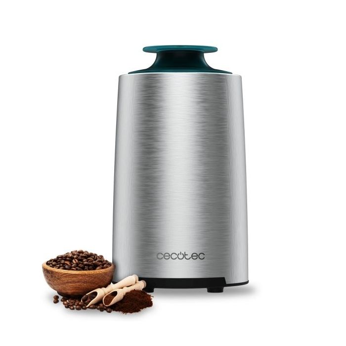 Cecotec Titanmill 400 Steel Molino de Cafe y Especias - Potencia de 200W - Cuchillas de Acero - Capacidad de 70g - Sistema de Seguridad - Bajo Nivel de Ruido - Tazon de Acero Inoxidable
