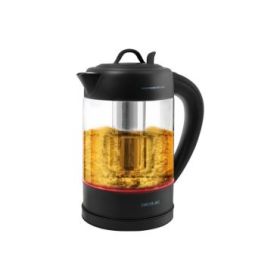 Cecotec Thermosense 390 Clear Hervidor de Agua Electrico 2 en 1 - 2200W - Capacidad 1.7L - Control de Temperatura - Filtro Antical Desmontable - Base Giratoria 360º - Acero Inoxidable - Color Negro