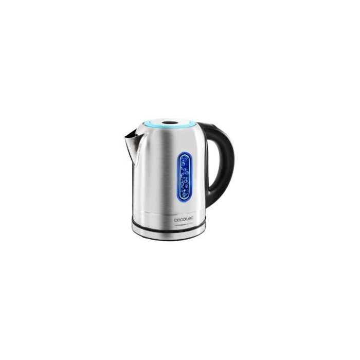 Cecotec ThermoSense 290 Steel Hervidor de Agua 2200W - Capacidad 1,7L - Acero Inoxidable - Ajuste Electronico de Temperatura - Libre de BPA - Filtro Antical - Base con Giro 360º - Doble Sistema de Seguridad