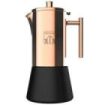 Cecotec Moking 400 Cafetera Italiana para 4 Tazas - Acero Inoxidable - Compatible con Induccion - Apta para Gas, Electrica y Vitro - Facil Limpieza en Lavavajillas - Valvula de Seguridad - Color Cobre