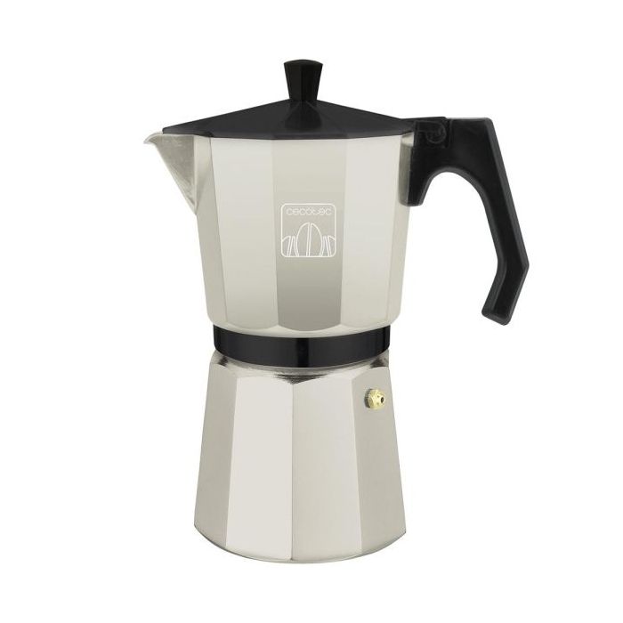 Cecotec Mokclassic 1200 Cafetera Italiana para 12 Tazas - Aluminio Fundido - Apta para Gas, Electrica y Vitro - Facil de Desmontar - Junta de Silicona - Valvula de Seguridad - Color Beige