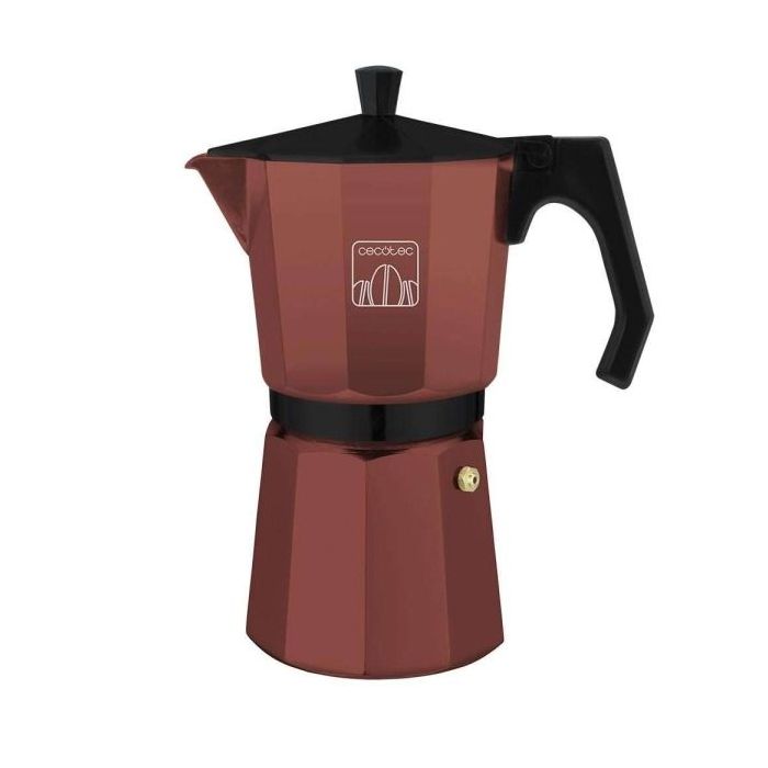 Cecotec Mokclassic 900 Cafetera Italiana para 9 Tazas - Aluminio Fundido - Apta para Induccion - Piezas Desmontables - Junta de Silicona - Filtro de Acero Inoxidable - Color Rojo Oscuro
