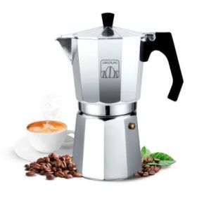 Cecotec Mokclassic 300 Cafetera Italiana para 3 Tazas - Aluminio Fundido - Junta de Silicona - Filtro de Acero Inoxidable - Apta para Placas Electricas, Vitro y Gas - Valvula de Seguridad