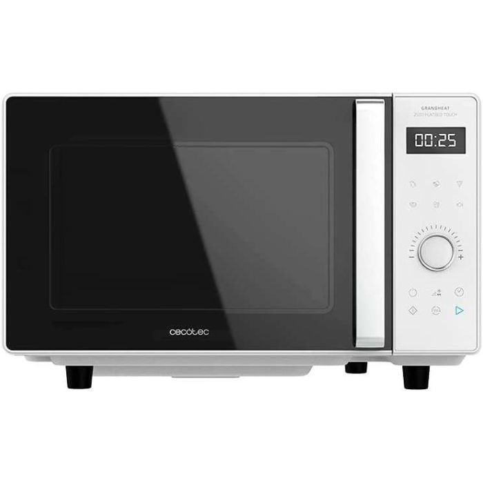 Cecotec GrandHeat 2500 Touch Flatbed White Microondas sin Plato 25L 800W - Panel de Control Tactil - Temporizador hasta 60min - 8 Funciones Preconfiguradas