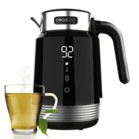 Cecotec ThermoSense 600 Touch Black Hervidor de Agua Electrico - 2200W - Capacidad 1.7L - Acero Inoxidable - Libre de BPA - Pantalla Tactil - Ajuste de Temperatura - Apagado Automatico - Color Negro