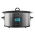 Cecotec Chupchup Matic Olla de Coccion Lenta - Pantalla LCD - Capacidad 5.5L - Cubeta Ceramica Ovalada - Programable - Tapa Cristal Abatible - Recetario - Acero con Acabados en Negro