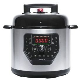 Cecotech Olla GM Programable - Capacidad 6L - Programacion 24H - Control por Voz - Sistema Inteligente Gmcore - Tapa Abatible - 11 Temperaturas Ajustables - 5 Presiones Ajustables - Color Negro