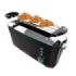 Cecotec Toast and Taste Extra B Tostadora de Ranura Larga - 1000W - Ranura XL Extra Ancha - Calienta Panecillos - Funcion de Extra Elevacion - 7 Niveles - Funciones Descongelar y Recalentar - Color Negro