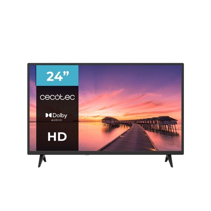 Cecotec 0 Series 0024 Televisor Smart TV de 24" LED con Resolucion HD - Pantalla LED 24" - Sonido Dolby - Memoria Flash - Conexiones HDMI y USB - Color Negro