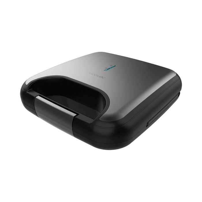 Cecotec Rock’nToast Combo Sandwichera 3 en 1 - 800W - Revestimiento Antiadherente - Placas Intercambiables - Acabados en Acero Inoxidable - Tacto Frio en Asa - Indicador Luminoso - Color Negro
