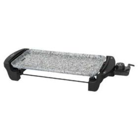 Cecotec Rock&Water 2000 Plancha Electrica 1800W - Revestimiento de Piedra Rockstone - Termostato Regulable - Amplia Superficie de Cocinado - Cajetin Recogegrasas
