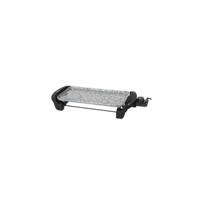 Cecotec Rock&Water 2000 Plancha Electrica 1800W - Revestimiento de Piedra Rockstone - Termostato Regulable - Amplia Superficie de Cocinado - Cajetin Recogegrasas