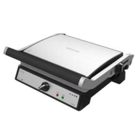Cecotec Rock'n Grill 2400 Parrilla Electrica 2400W - Placa Superior Flotante - Revestimiento de Piedra Rockstone - Regulador de Temperatura - Apertura 180º - Superficie 28,5x22,5 cm