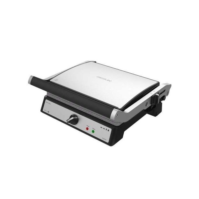 Cecotec Rock'n Grill 2400 Parrilla Electrica 2400W - Placa Superior Flotante - Revestimiento de Piedra Rockstone - Regulador de Temperatura - Apertura 180º - Superficie 28,5x22,5 cm