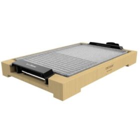 Cecotec Tasty and Grill 2000 Bamboo MixStone Plancha Electrica - 2000W - Grill y Plancha - Antiadherente - Bambu Natural - Termostato - Apta para Lavavajillas - Bandeja Recogegrasas - Color Madera Claro