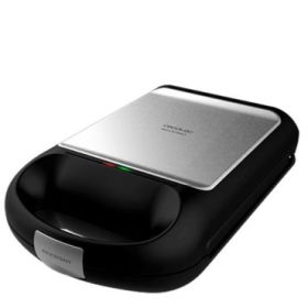 Cecotec Rock'nToast Family Sandwichera Extragrande 3 en 1 - 1500W - Capacidad para 4 Sandwiches - 3 Placas Intercambiables - Antiadherente - Apertura 180° - Acero Inoxidable - Color Negro