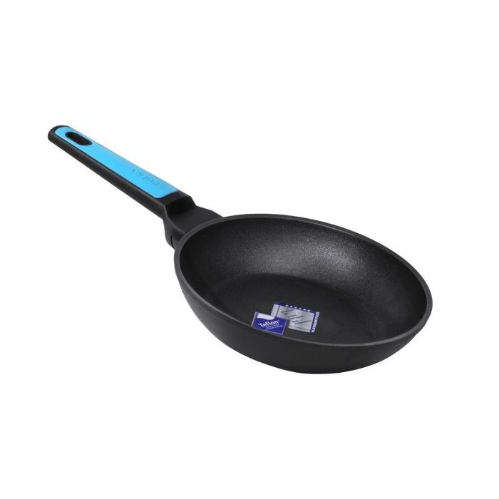Cecotec Polka Platinum Thunder Sarten de Aluminio Forjado de 22cm - Revestimiento Teflon Antiadherente - Apto para Lavavajillas - Compatible con Induccion - Espesor 3.4mm - Color Negro y Azul