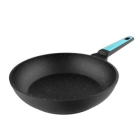 Cecotec Polka Platinum Thunder Sarten de Aluminio Forjado de 24cm - Revestimiento Teflon Antiadherente - Apto para Lavavajillas - Compatible con Induccion - Fondo de 6 Capas - Color Negro y Azul