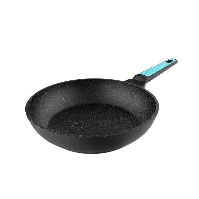 Cecotec Polka Platinum Thunder Sarten de Aluminio Forjado de 24cm - Revestimiento Teflon Antiadherente - Apto para Lavavajillas - Compatible con Induccion - Fondo de 6 Capas - Color Negro y Azul