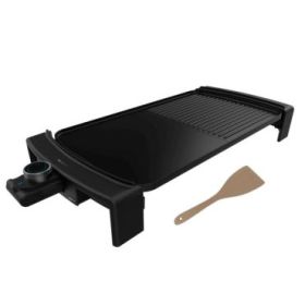 Cecotec Tasty and Grill 3000 BlackWater MixGrill Plancha Electrica - 2600W - Antiadherente - Superficie Mixta Grill y Plancha - Termostato Regulable - Apta para Lavavajillas - 45x25cm - Color Negro