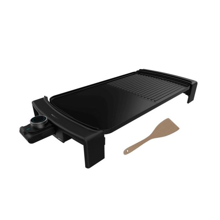 Cecotec Tasty and Grill 3000 BlackWater MixGrill Plancha Electrica - 2600W - Antiadherente - Superficie Mixta Grill y Plancha - Termostato Regulable - Apta para Lavavajillas - 45x25cm - Color Negro