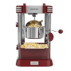Cecotec FunandTaste P'Corn Classic Palomitero Electrico - 300W - Estilo Retro - Olla de Acero Inoxidable 500ml - Bandeja Extraible - Luz Interior - Cuchara Dosificadora - Apertura Magnetica - Color Rojo