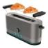 Cecotec ShineandToast Extra Tostadora de Ranura Larga - Potencia de 1050W - Aviso Luminoso - Ranura Ancha hasta 3.8cm - Acabado en Acero Inoxidable - Calienta Panecillos - 7 Niveles de Tostado