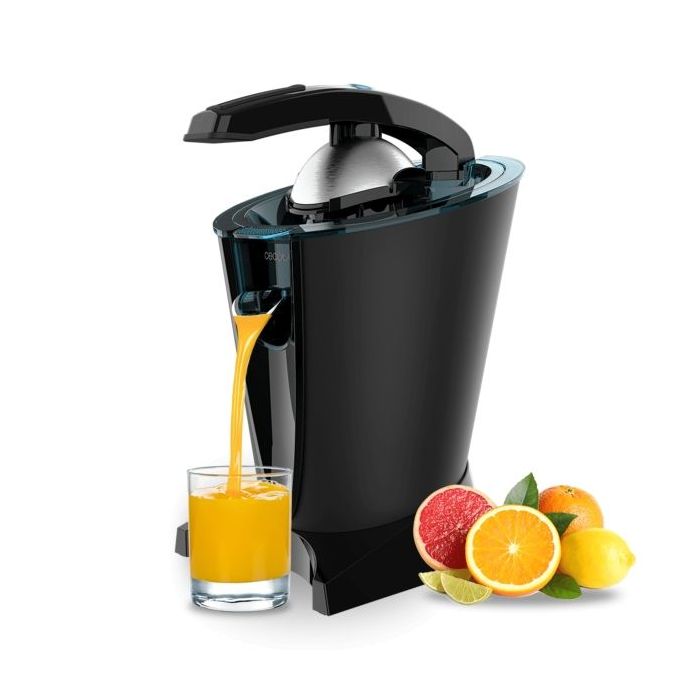 Cecotec EssentialVita Hyden 600 Exprimidor Electrico - 600W - Brazo Electrico - Filtros de Acero Inoxidable - Conos Desmontables - Sistema Antigoteo - Apto para Lavavajillas - Color Negro