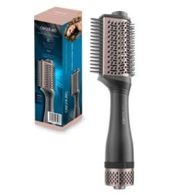 Cecotec Bamba CeramicCare Unique Triangle Cepillo Alisador 5 en 1 - 1200W - Control de Temperatura - Cerdas Desenredantes - Funcion de Volumen - Tecnologia de Iones - Pantalla Digital - Color Negro