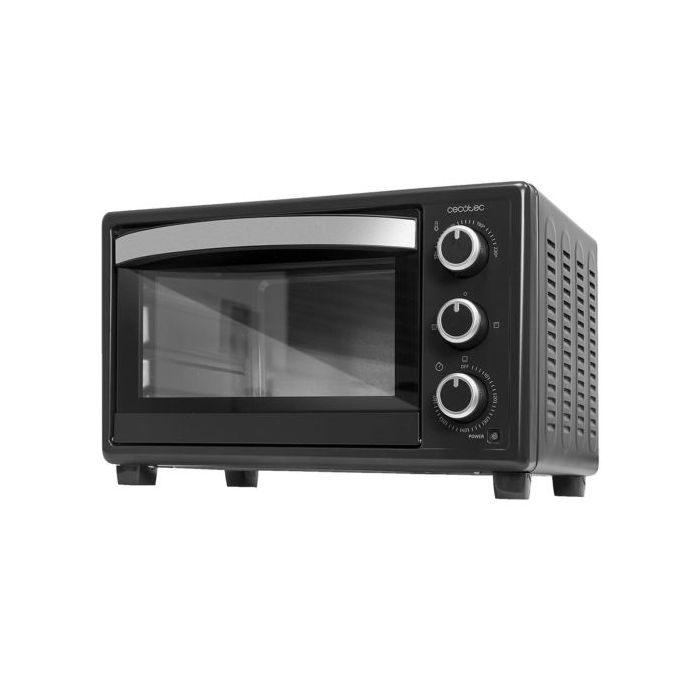 Cecotec Bake and Toast 2300 Horno de Sobremesa - Potencia de 1500W - Capacidad 23L - Puerta Doble Cristal - Temperatura hasta 230°C - Luz Interior - Temporizador 60min - 3 Modos de Coccion - Color Negro