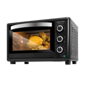 Cecotec Bake and Toast 3090 Gyro Horno de Sobremesa - 1500W - Capacidad de 30L - Rustidor Giratorio 360º - Conveccion - Puerta Doble de Cristal - Luz Interior para Control - Color Negro