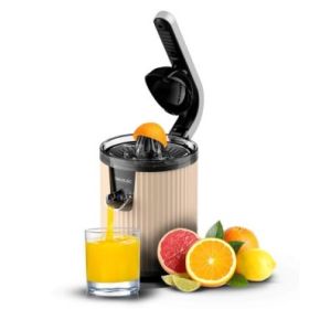 Cecotec Xqueeze RetroJuice 600 Exprimidor Electrico - 600W - Filtro de Acero Inoxidable - Conos Desmontables - Palanca de Presion - Sistema Antigoteo - Apto para Lavavajillas - Color Beige