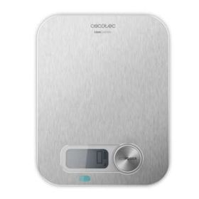 Cecotec Cook Control 10200 EcoPower Inox Bascula de Cocina - Funciona sin Pilas - Precision de 1gr - Peso Max. 8kg - Pantalla LCD - Funcion Tara - Funcion Solidos y Liquidos