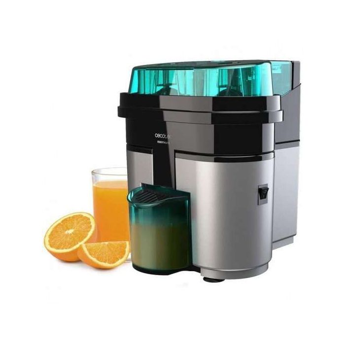 Cecotec EssentialVita Twice Black Exprimidor Electrico 90W - Vaso de 0.5L - Doble Cabezal y Cortador - Filtro para Pulpa
