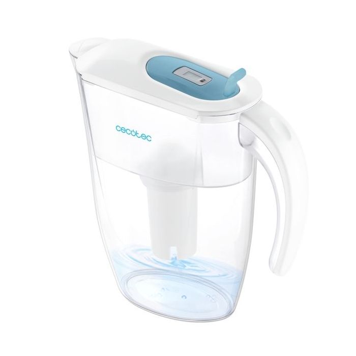 Cecotec H2ONature 2400 Active Jarra Purificadora de Agua - Filtro de 4 Capas - Capacidad de 2.4L - Indicador LCD - 3 Filtros - Tapa Extraible - Apto para Puerta de Refrigerador - Color Blanco