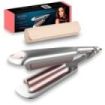 Cecotec Bamba RitualCare 2000 Summer Waves Plancha de Pelo para Ondas - Temperatura Regulable - Funcion Ionizadora - Punta Fria - Cable 360º de 1.8m - Bolsa de Viaje - Autoapagado - Color Plata