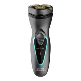 Cecotec Bamba PrecisionCare PerfectCut Afeitadora Rotativa - Recubrimiento de Titanio - Cabezal 3D Adaptable - Autonomia hasta 40min - Facil Limpieza - Mango Ergonomico - Color Gris