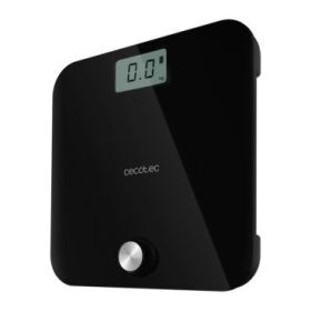 Cecotec Surface Precision 10000 Healthy Black Bascula Corporal - Energia sin Pilas - 4 Sensores - Cristal Templado - Pantalla LCD - Funcion de Autoapagado - Patas Antideslizantes - Color Negro
