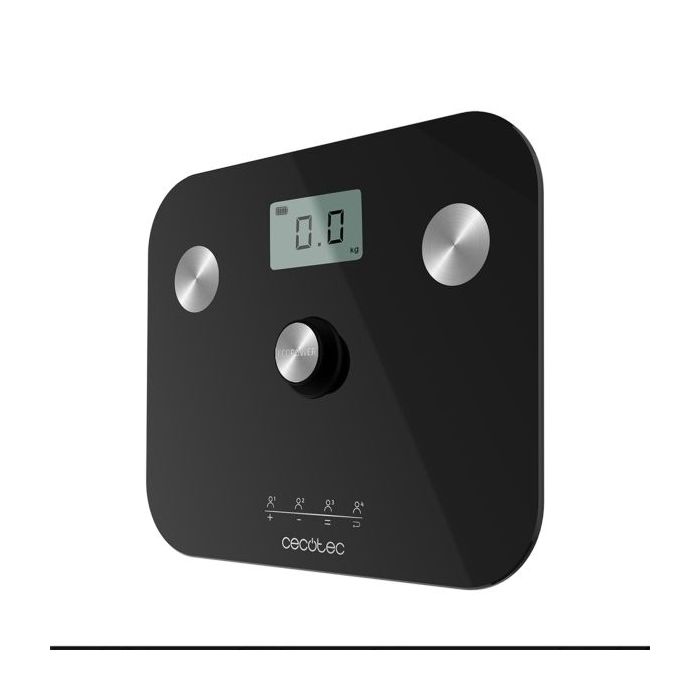 Cecotec Surface Precision EcoPower 10100 Full Healthy Black Bascula Corporal hasta 180kg - Medicion Bioimpedancia - Vidrio Templado - 4 Sensores - Patas Antideslizantes - Extraplano - Color Negro