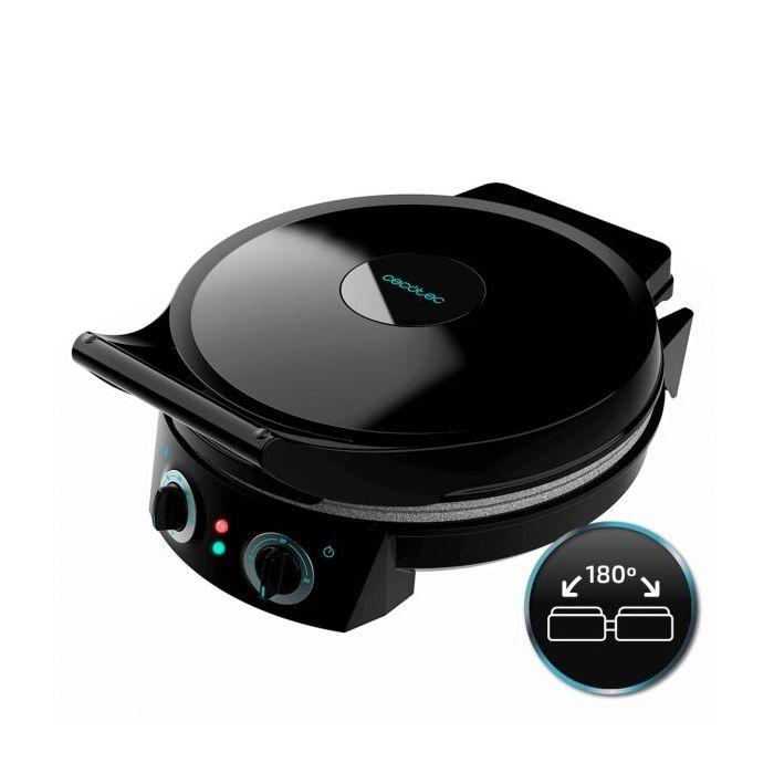 Cecotec Fun Pizza and Co Horno Electrico para Pizzas - 1800W - Temporizador 30min - Apertura 180º - Antiadherente - Diametro 31cm - Temperatura 220ºC - Versatil para Varias Preparaciones - Color Negro
