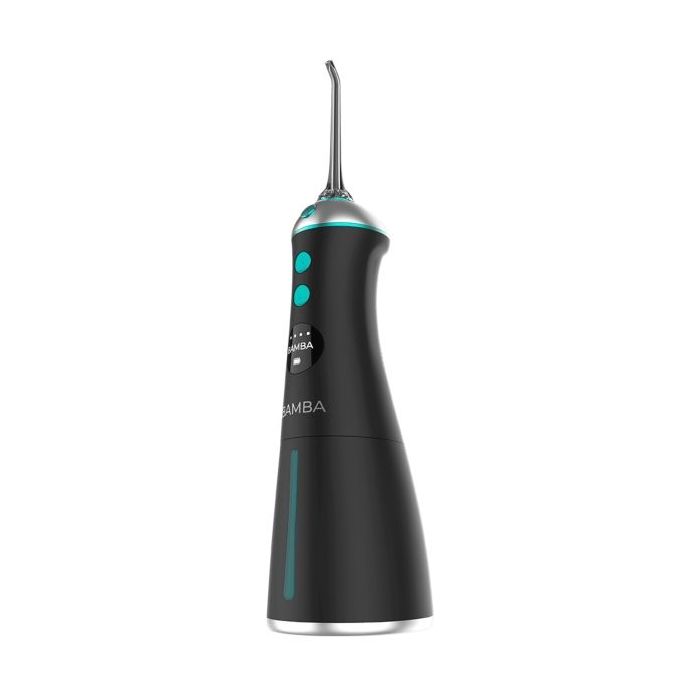 Cecotec Bamba ToothCare 1100 Jet Liberty Irrigador Dental Portatil - 6 Modos - 6 Boquillas Incluidas - Deposito 280ml - Ajuste de 10 a 115psi - Resistente al Agua IPX7 - Carga USB - Color Negro