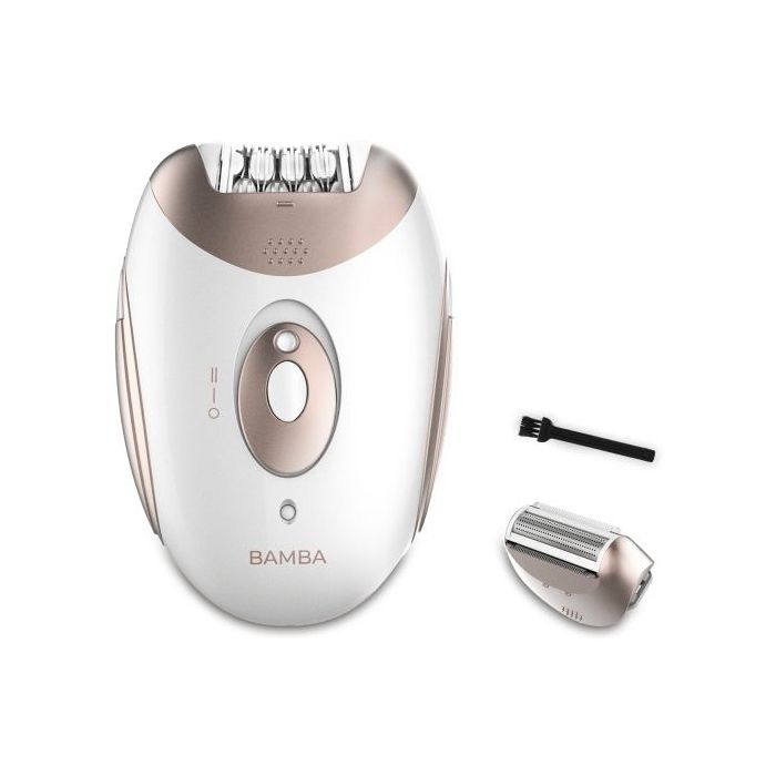 Cecotec Bamba SkinCare Depil-Action Depiladora de Arranque Inalambrica - Uso con y sin Cable - Bateria 700mAh - 40min de Uso Continuo - 2 Velocidades - 2 Cabezales Intercambiables - Color Blanco