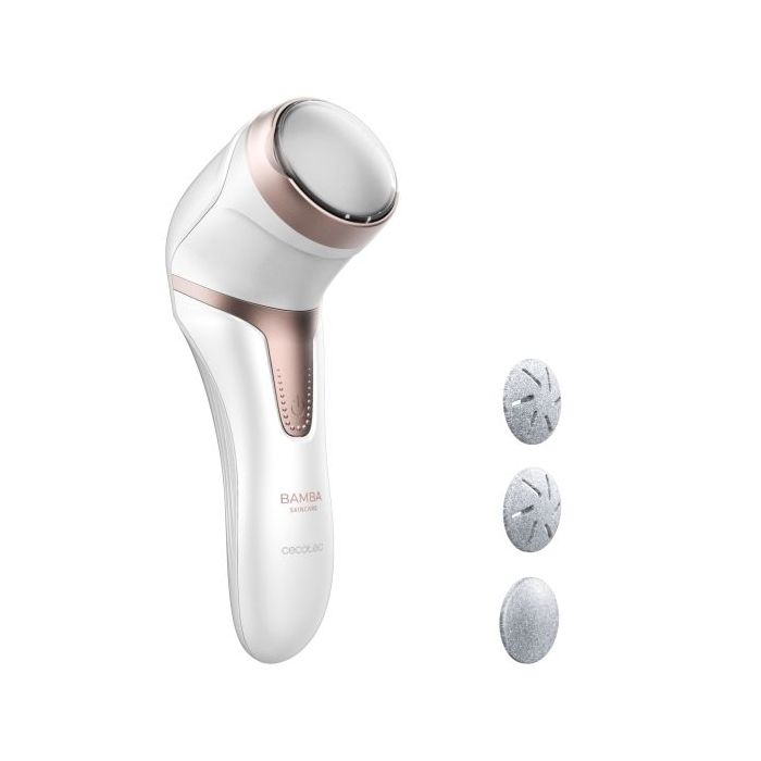 Cecotec Bamba SkinCare Lima Electrica para Pies - Bateria Recargable - Discos de Distintas Durezas - Funcion de Aspiracion - Uso Inalambrico y con Cable - Autonomia 100min - Color Blanco y Rosa