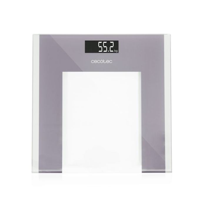 Cecotec Surface Precision Healthy Bascula Corporal hasta 180kg - Alta Precision - Pantalla LCD - Cristal Templado - Cinta Metrica - Autoapagado - Patas Antideslizantes - 300x300mm - Color Transparente