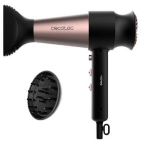 Cecotec Bamba IoniCare RockStar Retro Secador de Pelo - 2000W - Iones Negativos - Difusor - Funcion de Aire Frio - Control Ajustable de Temperatura y Velocidad - Filtro Facil de Limpiar - Color Negro