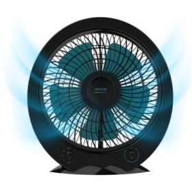 Cecotec EnergySilence 4500 Power Box Ventilador de Suelo con 5 Aspas - 45W - Diametro de 12" - 3 Velocidades - Temporizador - Rejilla Multidireccional - Uso Sencillo - Seguridad Maxima - Color Negro