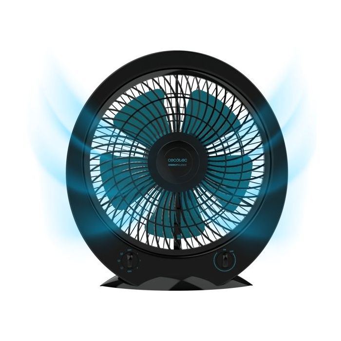 Cecotec EnergySilence 4500 Power Box Ventilador de Suelo con 5 Aspas - 45W - Diametro de 12" - 3 Velocidades - Temporizador - Rejilla Multidireccional - Uso Sencillo - Seguridad Maxima - Color Negro