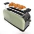 Cecotec Toastin' Time 1500 Tostadora de Doble Ranura Larga - 1500W - Ranura Ancha - Acero Inoxidable - Calienta Panecillos - Apagado y Pop-Up Automatico - 7 Niveles de Tostado - Color Menta
